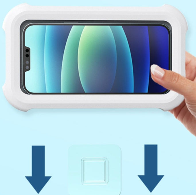 Waterproof Mobile Phone Holder with Adjustable Angle – Wall-Mounted Bathroom Storage Box