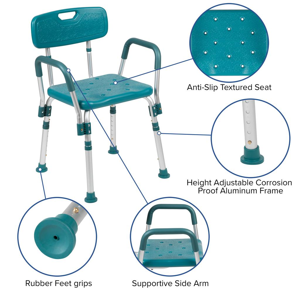 Hercules Series Adjustable Bath & Shower Chair – Teal