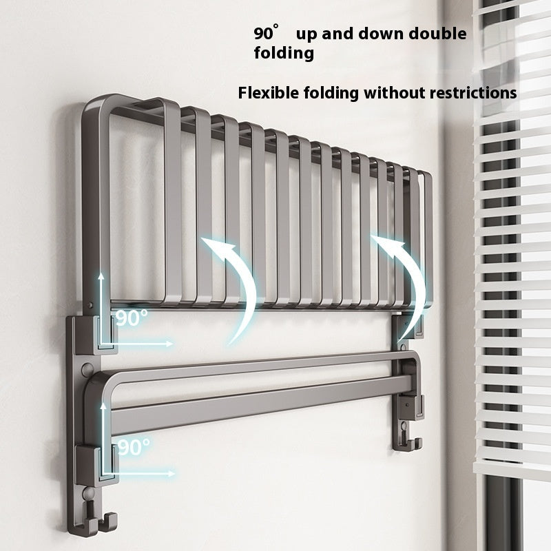 Gun Gray Aluminum Bathroom Storage Rack – Punch-Free, Modular Mesh System