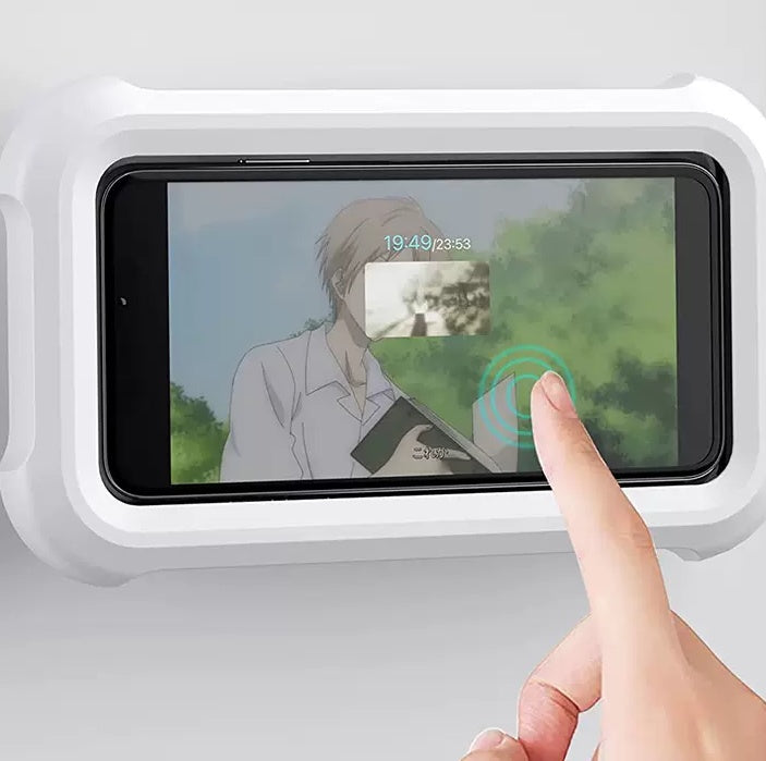 Waterproof Mobile Phone Holder with Adjustable Angle – Wall-Mounted Bathroom Storage Box