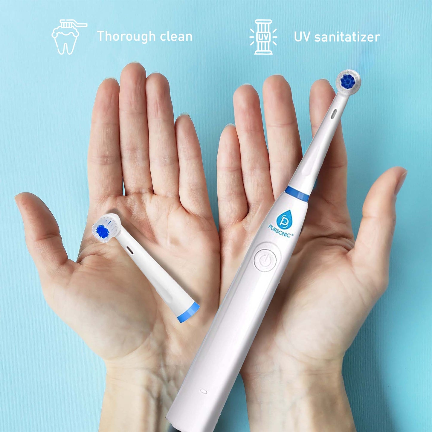 Pursonic Advanced Smile Care Bundle – LED Whitening Kit, Strips & Rechargeable Electric Toothbrush with UV Sanitizer