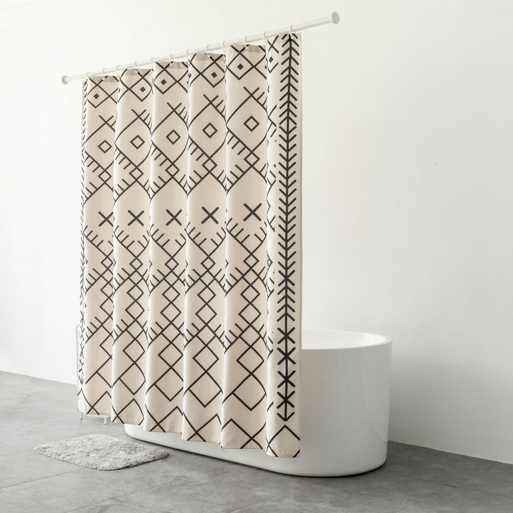 Water-proof Cloth Installed Perforated Free Bathroom Shower Curtain Partition