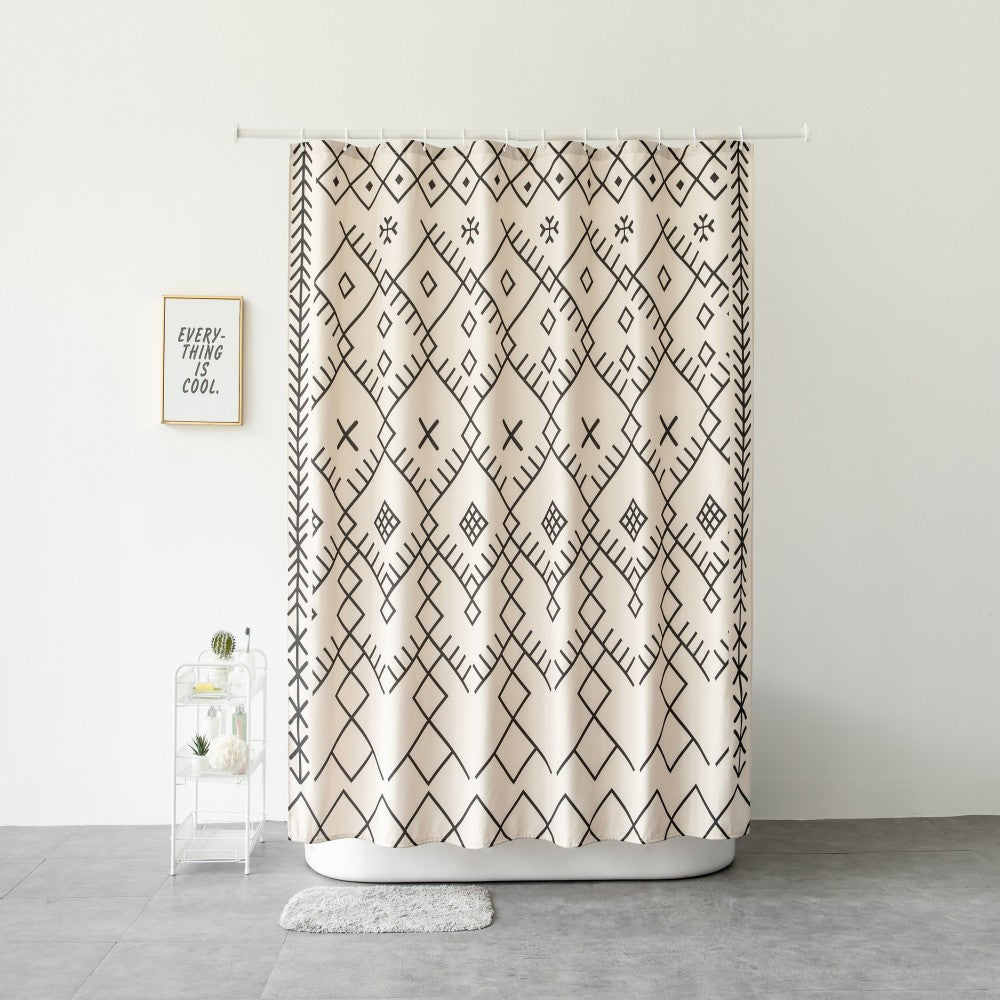 Water-proof Cloth Installed Perforated Free Bathroom Shower Curtain Partition