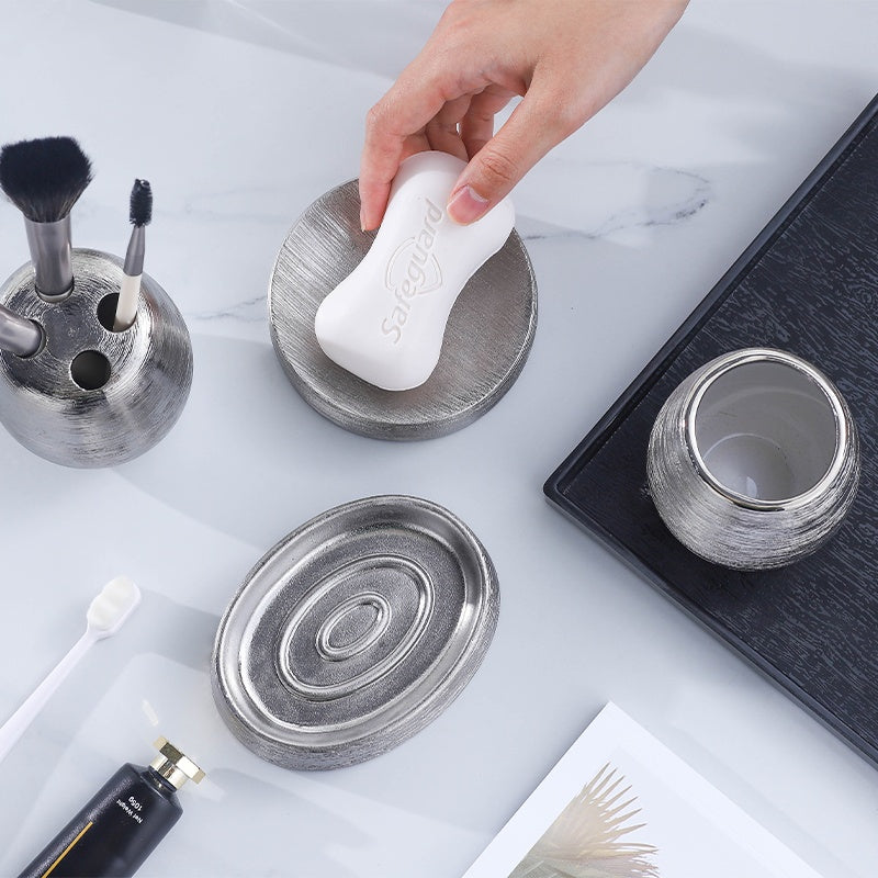Handmade Retro Brushed Ceramic Bathroom Five-Piece Set