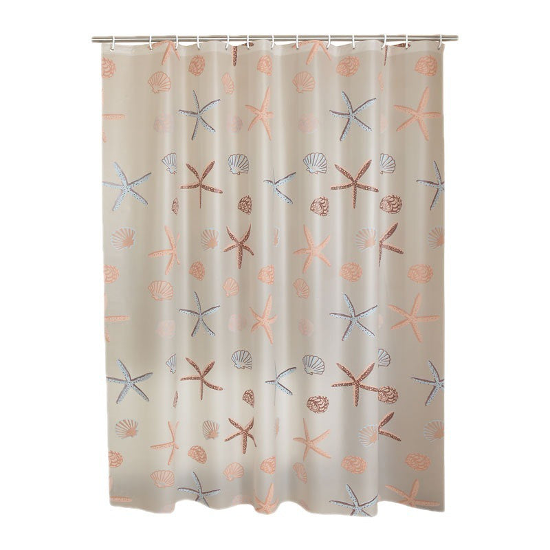 Punch-Free Waterproof Shower Curtain – PEVA, Mildew-Resistant with Hook Set