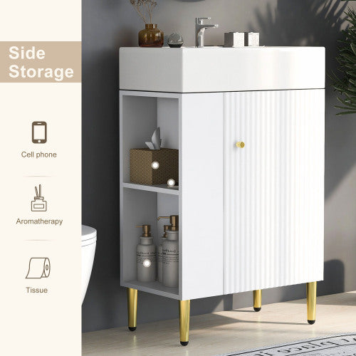 21.6 Inch White Bathroom Vanity
