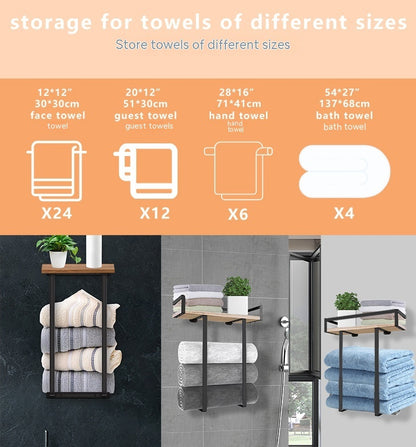 Multi-Layer Hanging Bathroom Towel Rack – Ferroalloy with Modern Minimalist Design