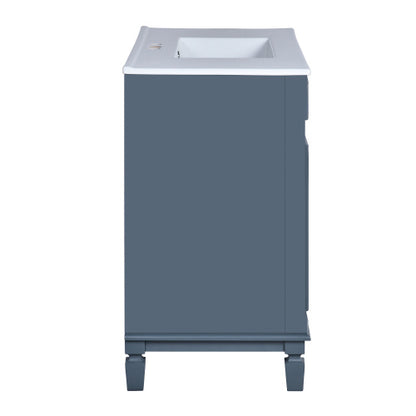 36'' Bathroom Vanity with Top Sink – Modern Storage Cabinet with 2 Soft-Closing Doors & 2 Drawers, Single Sink Vanity