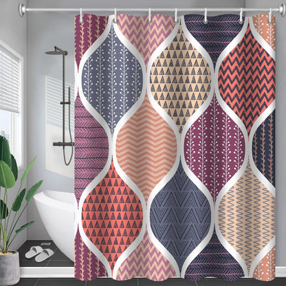 Waterproof Polyester Shower Curtain – Customizable American Style
