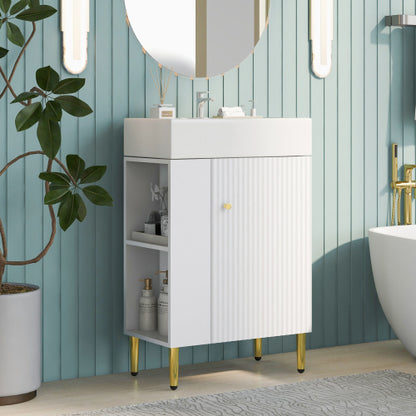 21.6 Inch White Bathroom Vanity