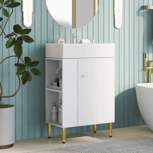 21.6 Inch White Bathroom Vanity