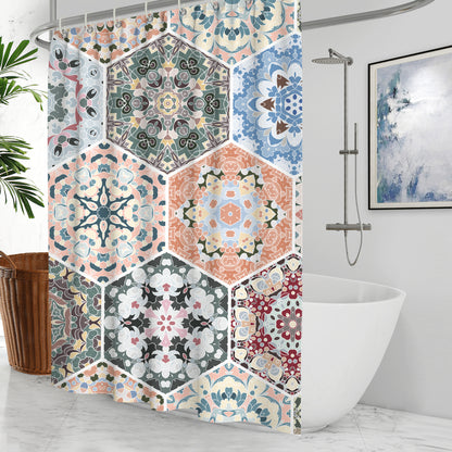 Waterproof Polyester Shower Curtain – Customizable American Style
