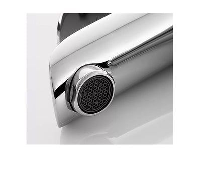 All-Brass Pull Faucet – Hot and Cold Countertop Bathroom Tap with Chrome Finish