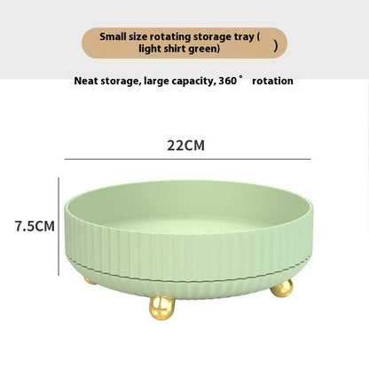 Rotating Plastic Cosmetic Storage Box – Modern Simplicity with Striped Design