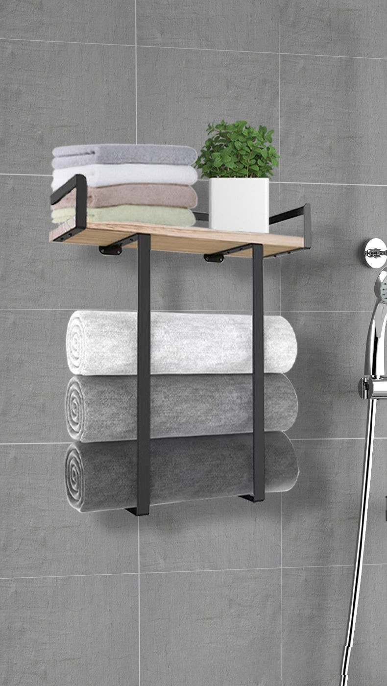 Multi-Layer Hanging Bathroom Towel Rack – Ferroalloy with Modern Minimalist Design
