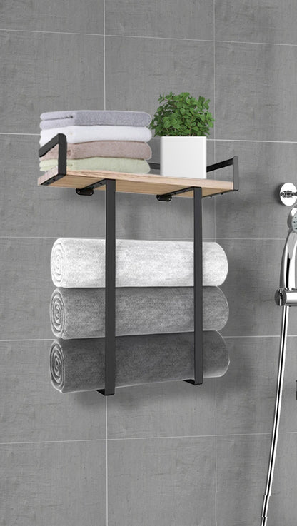 Multi-Layer Hanging Bathroom Towel Rack – Ferroalloy with Modern Minimalist Design
