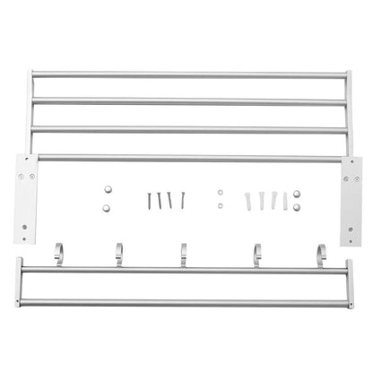 Aluminum Two-Layer Wall-Mounted Bathroom Towel Rack – Practical Storage and Display