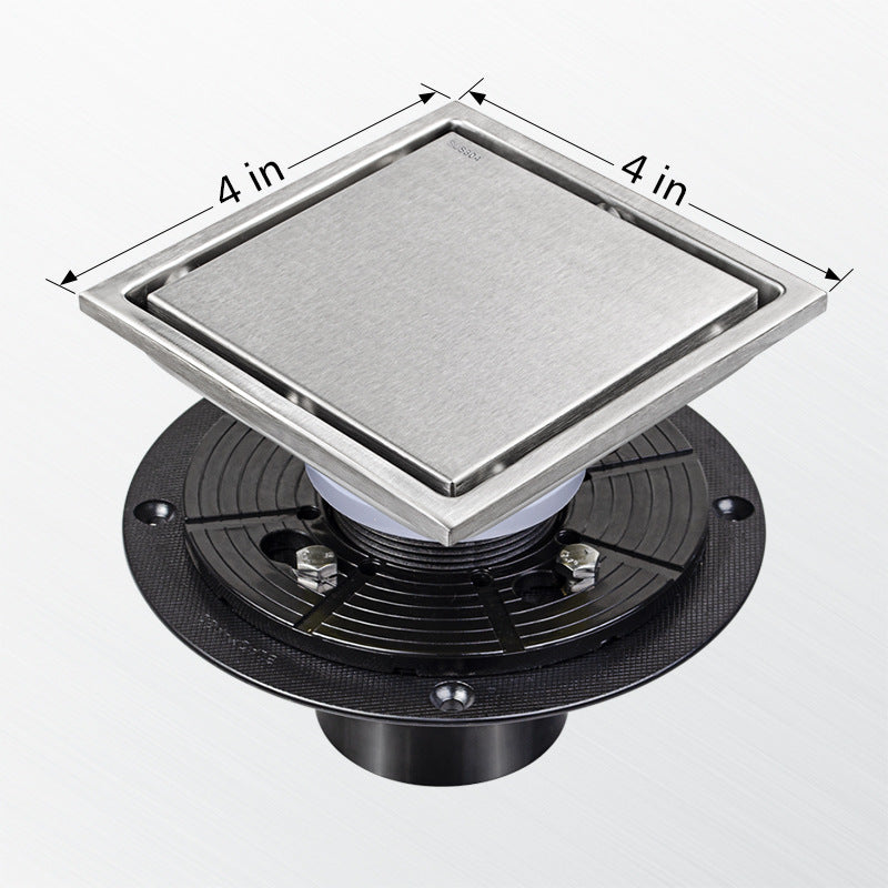 Invisible Floor Drain – 304 Stainless Steel, Deodorizing with Flange or Welded Pipe Options