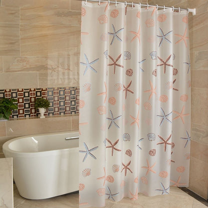 Punch-Free Waterproof Shower Curtain – PEVA, Mildew-Resistant with Hook Set
