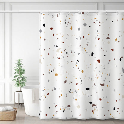Morandi Terrazzo Shower Curtain – Thickened Waterproof Polyester in Nordic Palette
