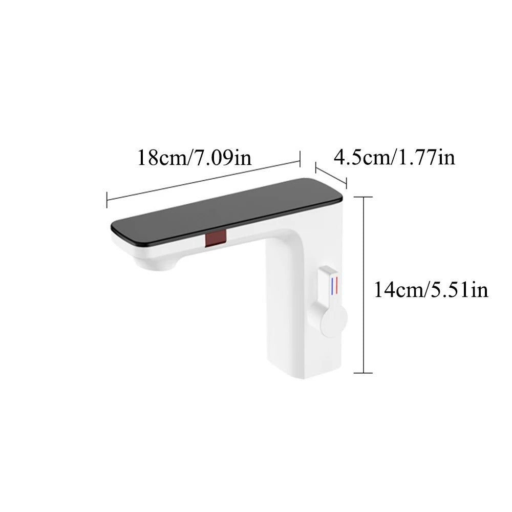 Intelligent Double Induction Basin Faucet – Touchless Modern Design in Chrome, White, or Gun Gray