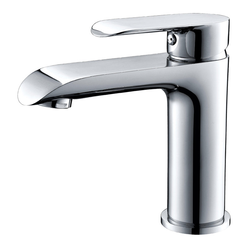 All-Brass Pull Faucet – Hot and Cold Countertop Bathroom Tap with Chrome Finish