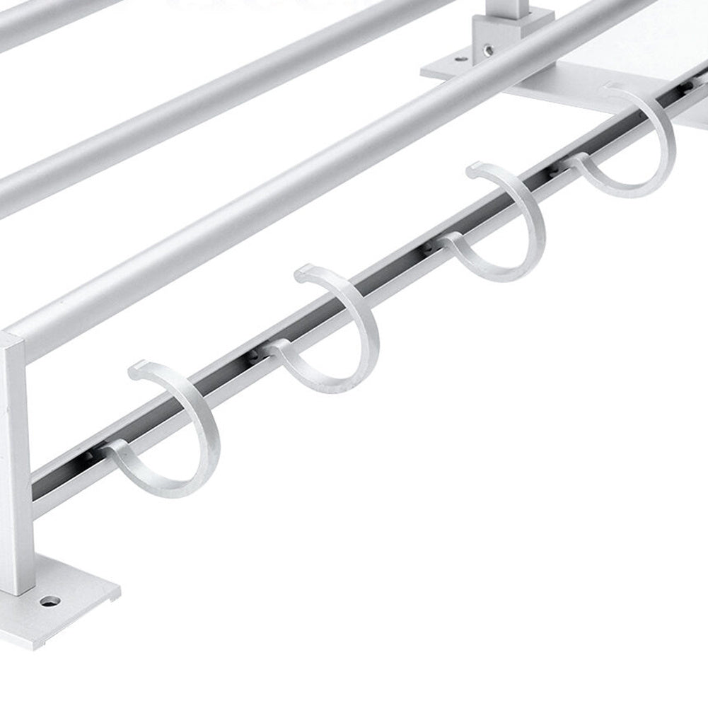 Aluminum Two-Layer Wall-Mounted Bathroom Towel Rack – Practical Storage and Display
