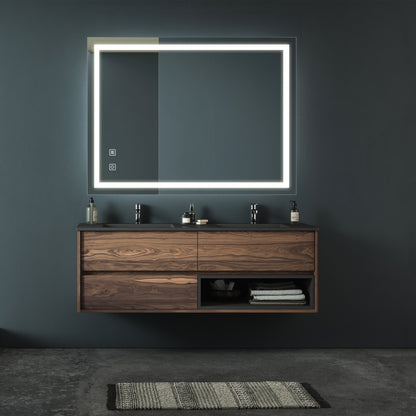 32x24 Inch LED Premium Vanity Mirror – High Lumens, Dimmable Touch, Anti-Fog, CRI 95, Adjustable 3000K-6000K, Wall Switch Control