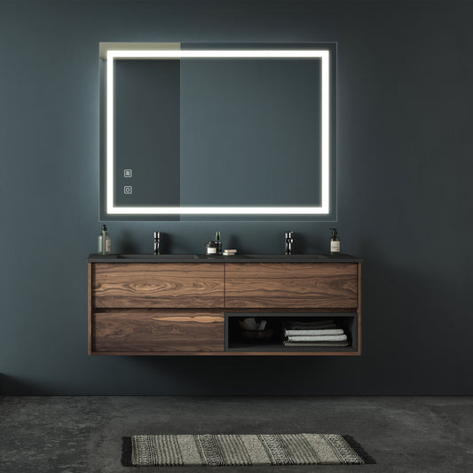 32x24 Inch LED Premium Vanity Mirror – High Lumens, Dimmable Touch, Anti-Fog, CRI 95, Adjustable 3000K-6000K, Wall Switch Control