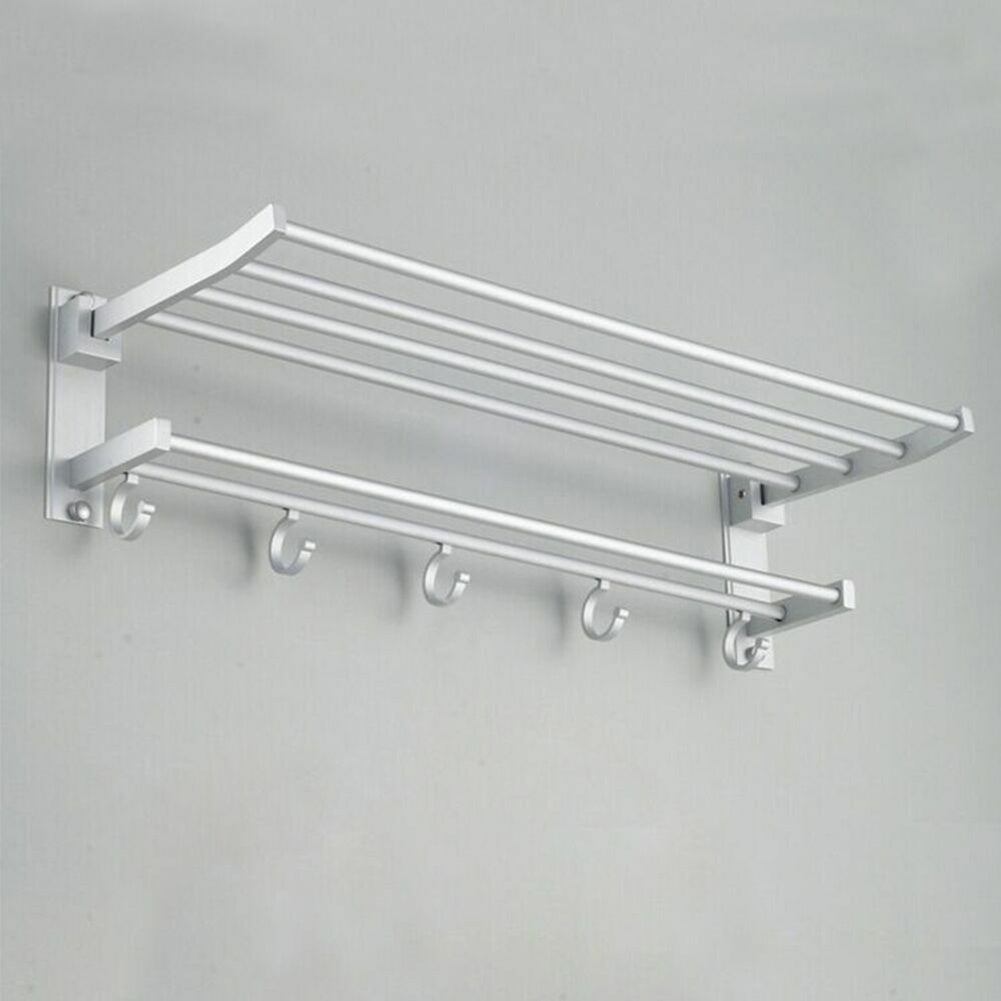 Aluminum Two-Layer Wall-Mounted Bathroom Towel Rack – Practical Storage and Display