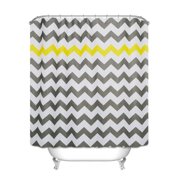 Wholesale Polyester Waterproof Shower Curtain – European & American Modern Wave Design