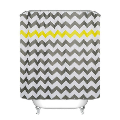 Wholesale Polyester Waterproof Shower Curtain – European & American Modern Wave Design