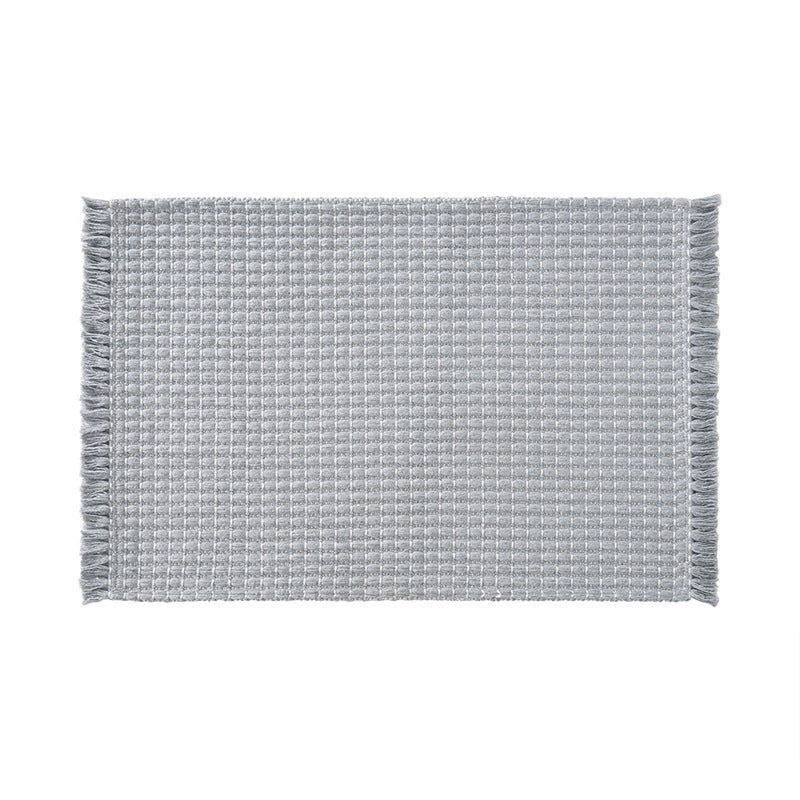 Woven Microfiber Bathroom Door Mat – Absorbent, Non-Slip, Tassel Detail