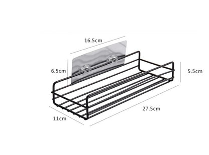 Iron Art Punch-Free Bathroom Shelf – Durable Wrought Iron with Drainage Design