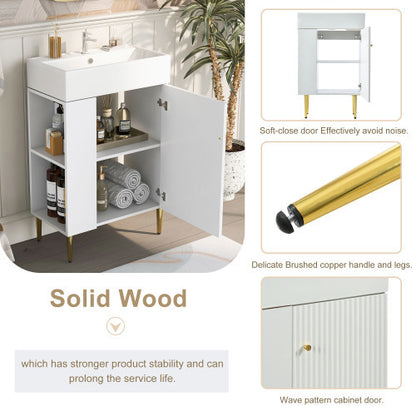 21.6 Inch White Bathroom Vanity