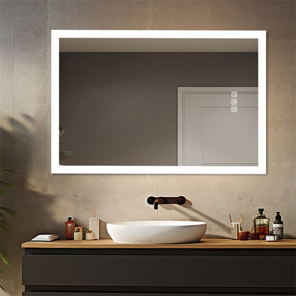 LED Bathroom Wall Medicine Cabinet Mirror – Lighted Mirror with Storage, Dimmable, 3 Color Temperatures, Anti-Fog, Adjustable Shelves, 2 Sockets & 2 USB Interfaces