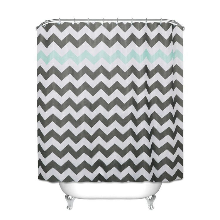 Wholesale Polyester Waterproof Shower Curtain – European & American Modern Wave Design