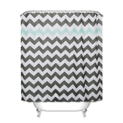 Wholesale Polyester Waterproof Shower Curtain – European & American Modern Wave Design