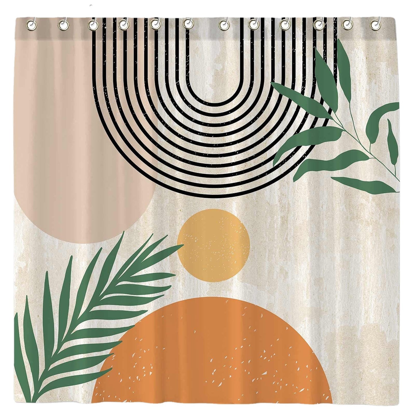 Abstract Bohemian Arch Sun Shower Curtain – Durable Polyester with Artistic Flair