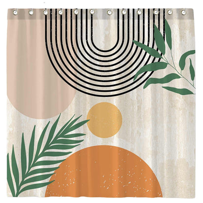 Abstract Bohemian Arch Sun Shower Curtain – Durable Polyester with Artistic Flair
