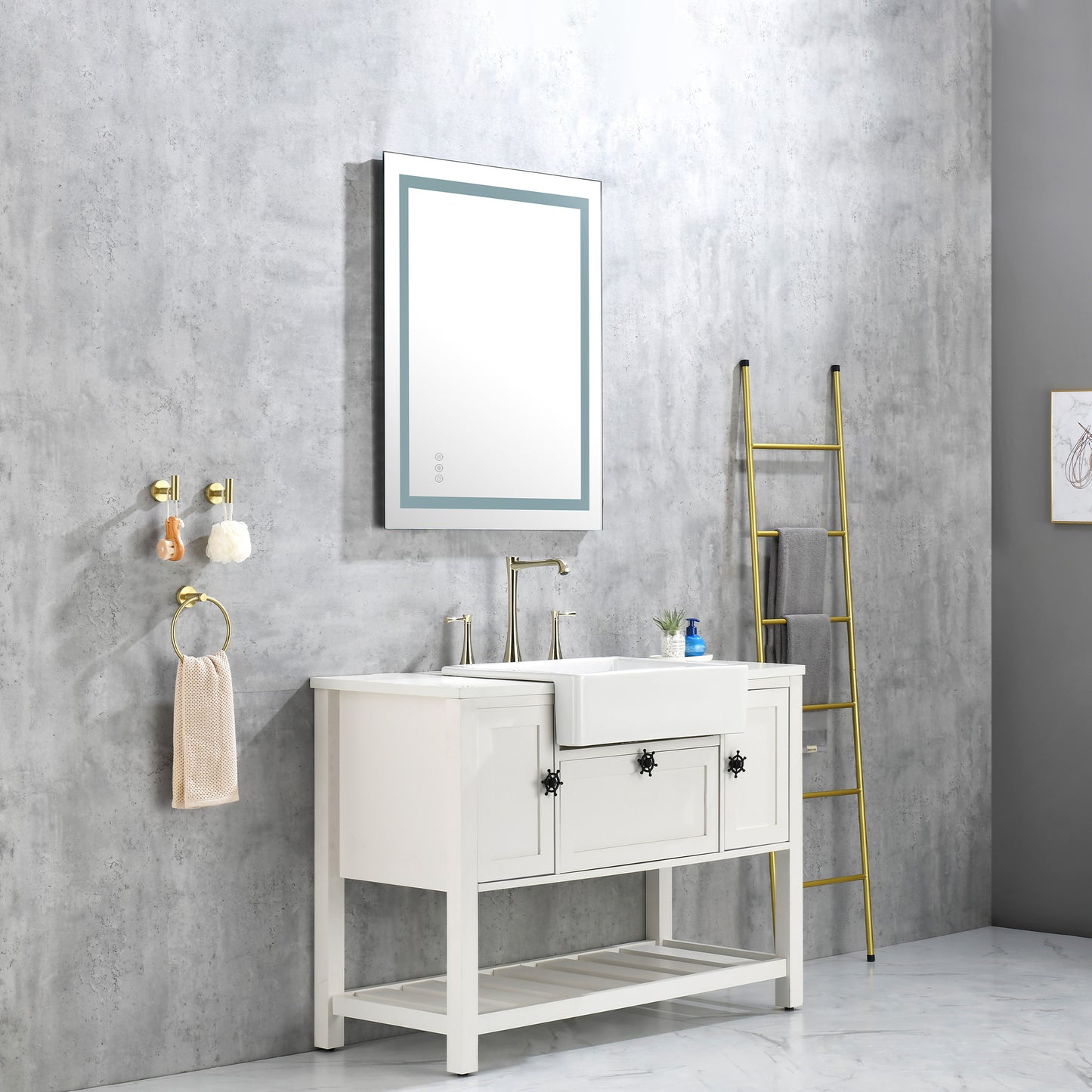 36x28 Inch LED Bathroom Mirror – Front & Backlit, 3-Color Adjustable, Anti-Fog, Memory Function