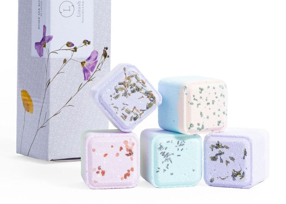 Mixed Scents Shower Steamers Gift Set – 5 Large Fizzies, Cheer Up Aromatherapy Package