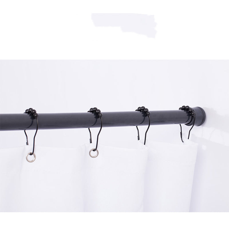 Nordic Black Metal Shower Curtain Hooks – Pack of 12
