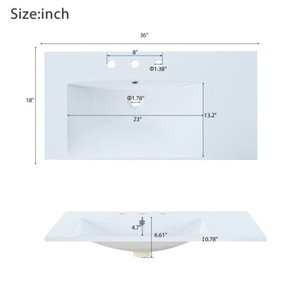 36'' Bathroom Vanity With Undermount Sink, Free Standing Vanity Set With 2 Drawers& Soft Closing Doors, Bathroom Storage Cabinet With Solid Wood Feet, Green