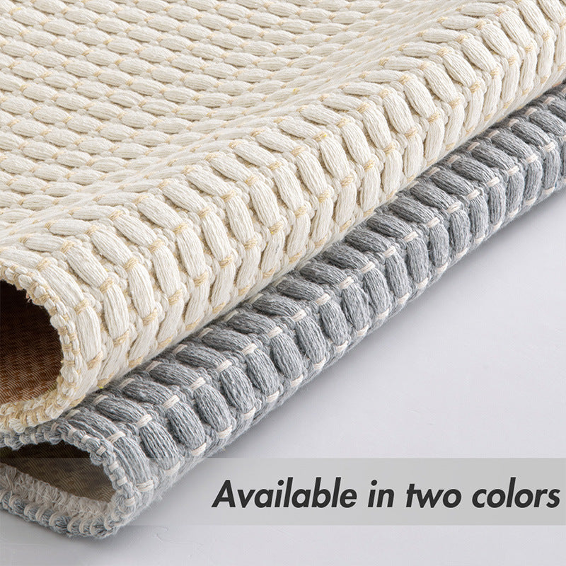 Woven Microfiber Bathroom Door Mat – Absorbent, Non-Slip, Tassel Detail