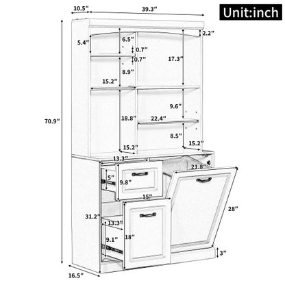 30 Inch Bathroom Vanity With Ceramic Sink, Flip-Out Drawer Design For Plumbing, White Painted MDF Cabinet With Solid Wood Legs