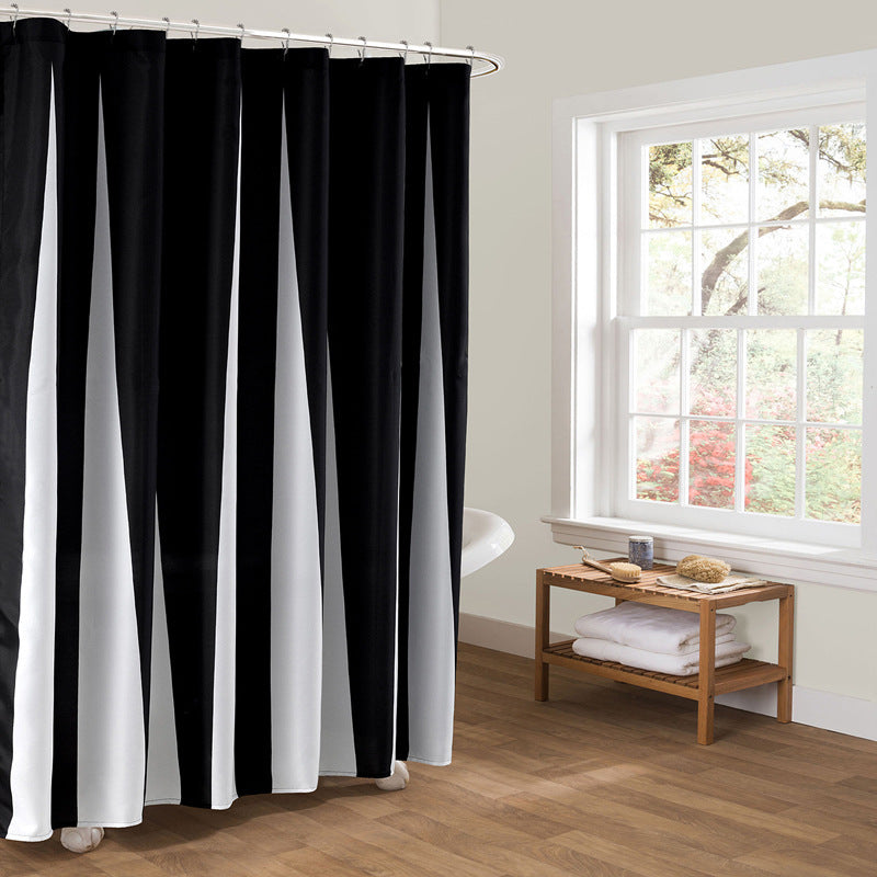 Black and White Keys Printed Shower Curtain – Modern Polyester Fiber