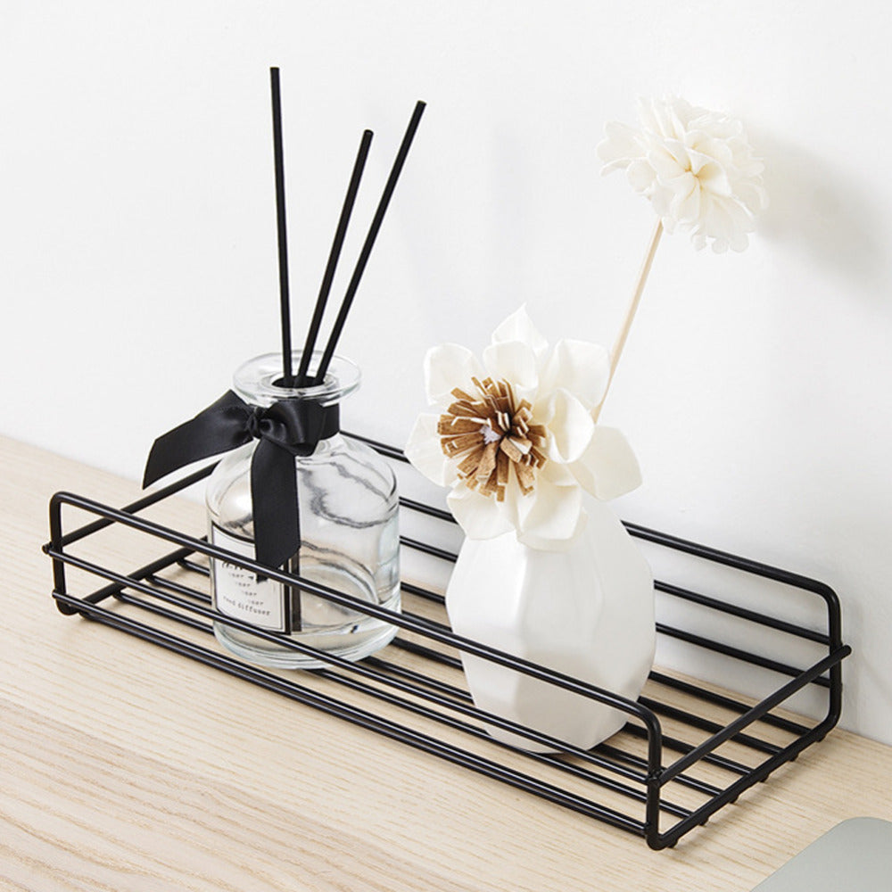 Iron Art Punch-Free Bathroom Shelf – Durable Wrought Iron with Drainage Design