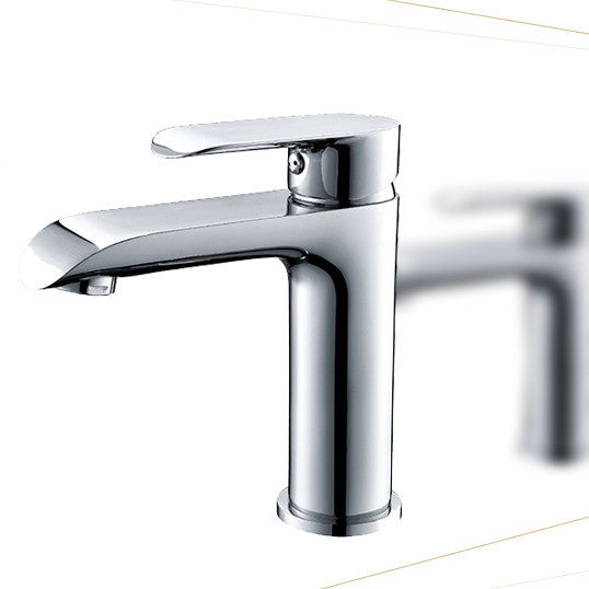 All-Brass Pull Faucet – Hot and Cold Countertop Bathroom Tap with Chrome Finish