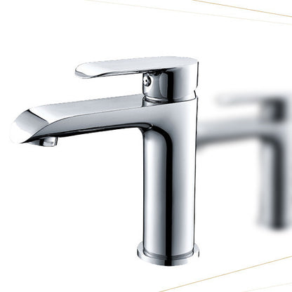 All-Brass Pull Faucet – Hot and Cold Countertop Bathroom Tap with Chrome Finish